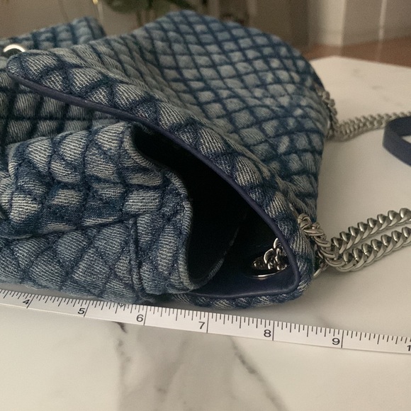 $298 Rebecca Minkoff Vintage Denim Quilted Flap Bag - Picture 6 of 10